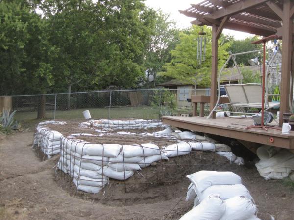 15 - Outside retaining wall with rebar installed