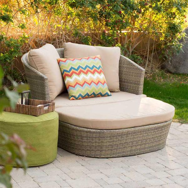 Resin-Wicker-Daybed-with-Chevron-Throw-Pillow