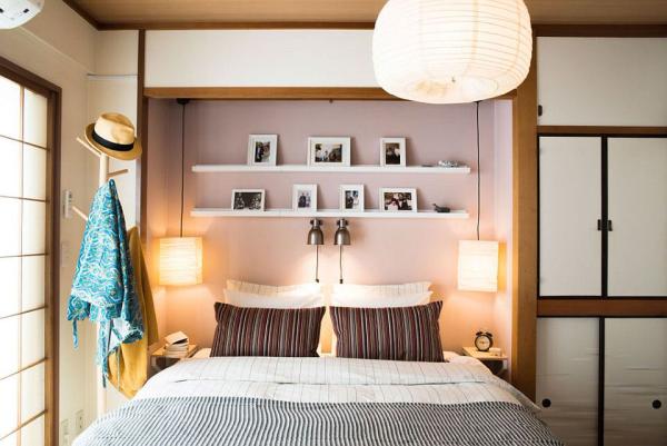 Picture-ledge-and-smart-lighting-for-the-small-bedroom