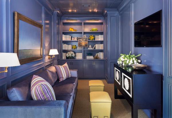 Brilliant-monochromatic-TV-room-in-purple