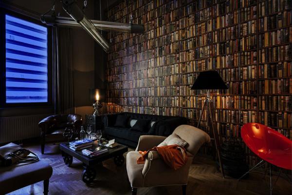 Imposing-book-display-at-the-Blatazar-Hotel-in-Budapest