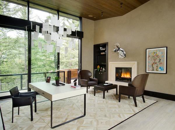 Modern-home-office-with-unique-pendant-light-and-ample-natural-ventilation