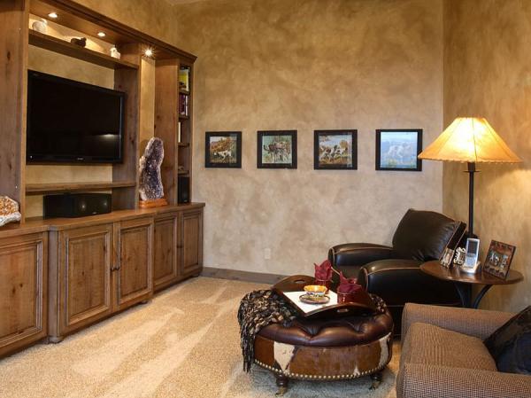 Plastered-walls-add-texture-to-the-home-office-TV-room
