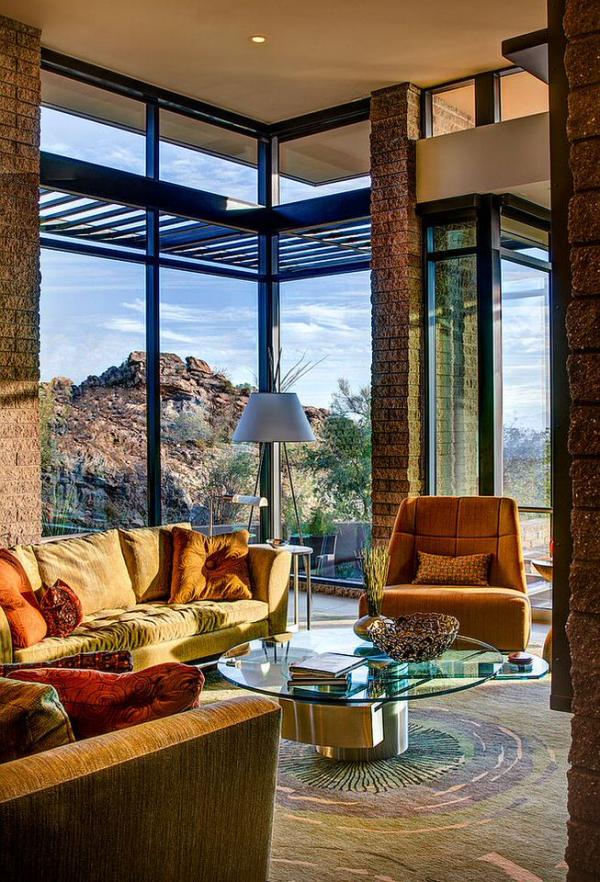 Exposed-masonry-and-glass-shape-the-stylish-mountain-home