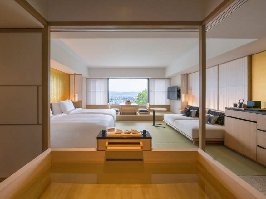 Scena Noh cu pietre de calcare si bambus Banyan Tree Kyoto