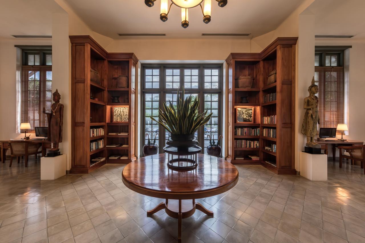 Interior of the library at Amantaka luxury Resort & Hotel in Luang Prabang Laos - front view.jpg