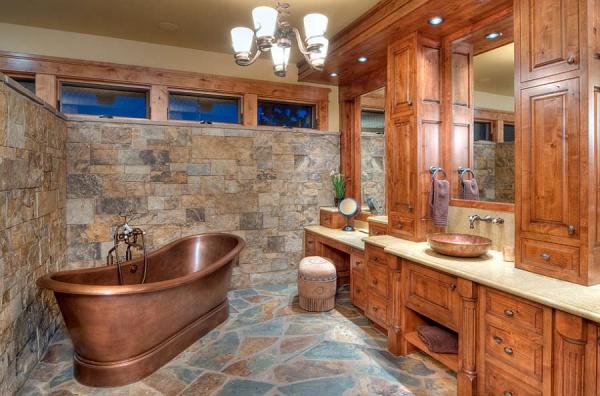 Awesome-rustic-bathroom-with-copper-bathtub