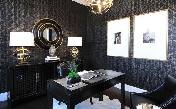 Beautifully-lit-dark-home-office