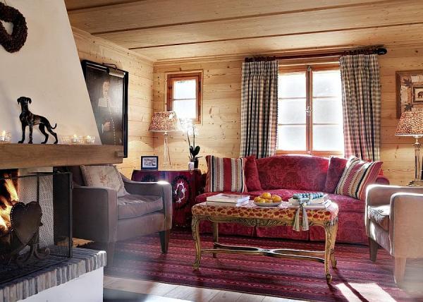Bright-pops-of-color-enliven-the-interior-of-the-gorgeous-chalet