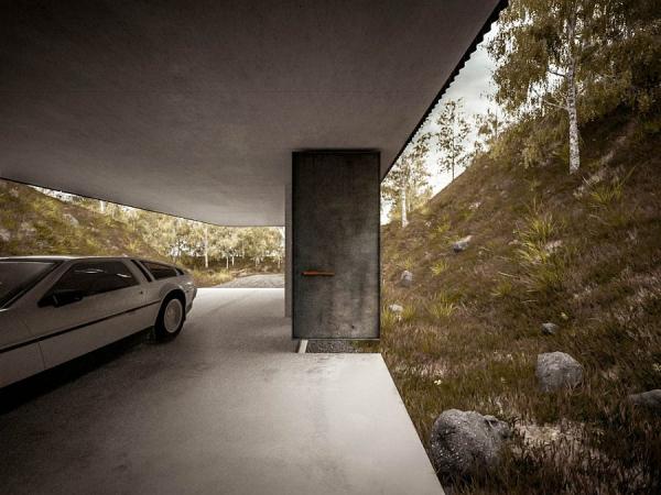 Cantilivered-structure-of-the-home-offers-both-a-driveway-and-parking-space