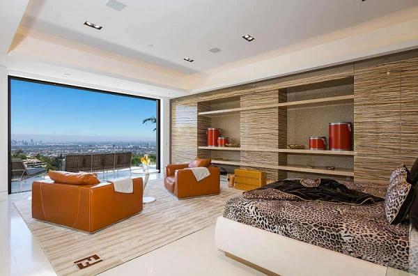 Chic-bedroom-with-pops-of-orange