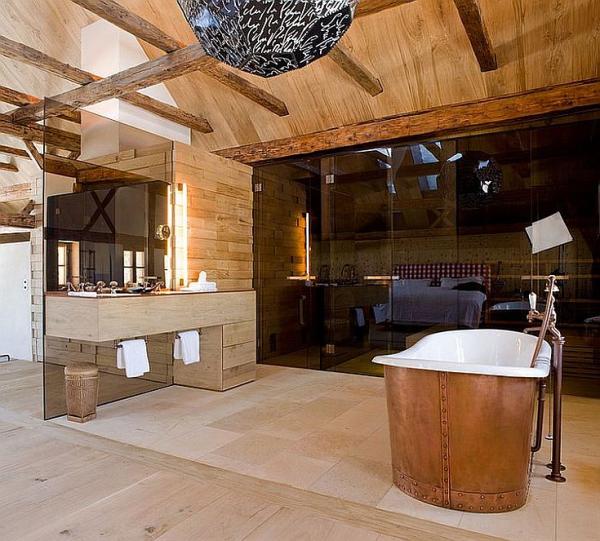 Contemporary-and-rustic-styles-meet-inside-this-Austrian-bathroom