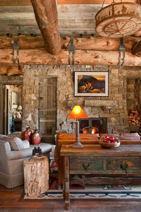 Cozy-living-area-of-the-exquisite-cabin-in-Big-Sky-Montana