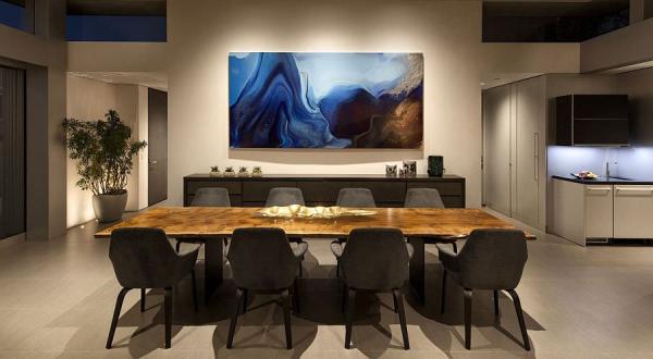 Creative-use-of-art-work-adds-color-to-the-dining-room