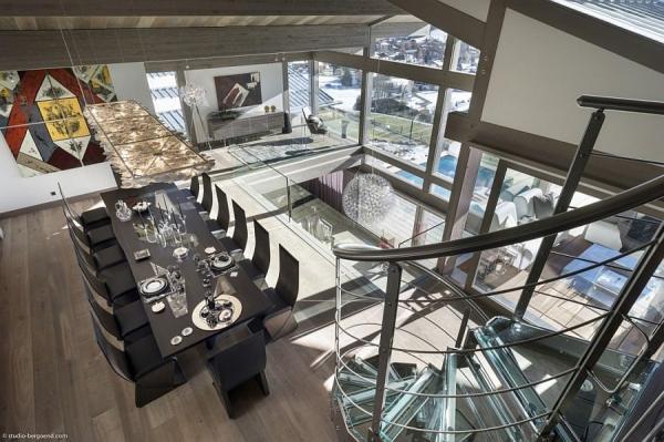 Expansive-living-area-and-dining-space-of-the-gorgeous-French-chalet-near-Mont-Blanc