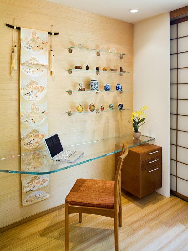 Floating-glass-desk-and-simple-accessories-shape-this-home-office