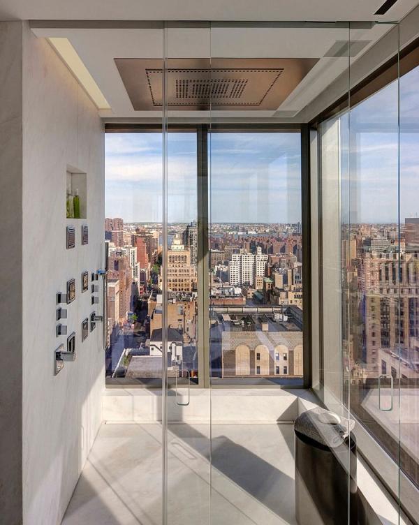 Glass-shower-area-of-the-Collectors-Residence-in-New-York