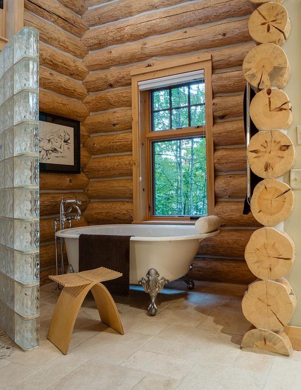 Ingenious-way-to-usher-in-the-log-cabin-look-into-the-small-bathroom