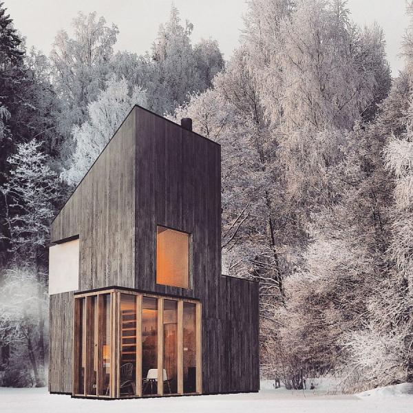 Modern-wooden-shelter-and-ski-hut-with-gorgeous-minimal-design
