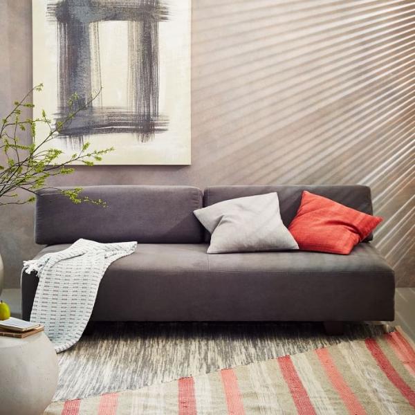 Sleek-grey-sofa-from-West-Elm