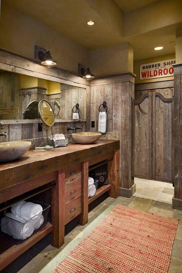 Swinging-saloon-doors-for-the-stylish-rustic-bathroom