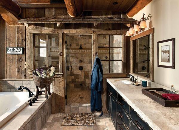 Weathered-wood-panels-bring-rustic-beauty-to-this-bathroom
