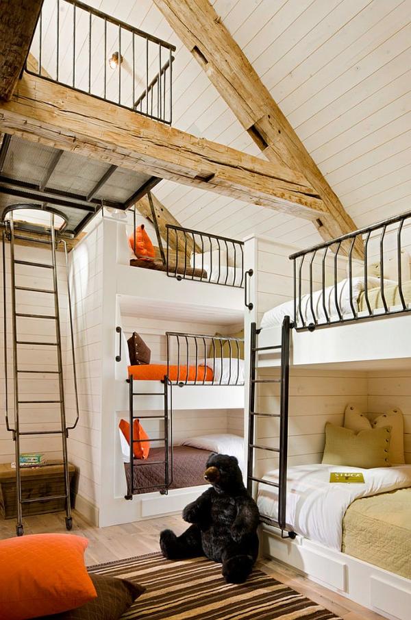 Wooden-beams-give-the-bedroom-a-rustic-touch