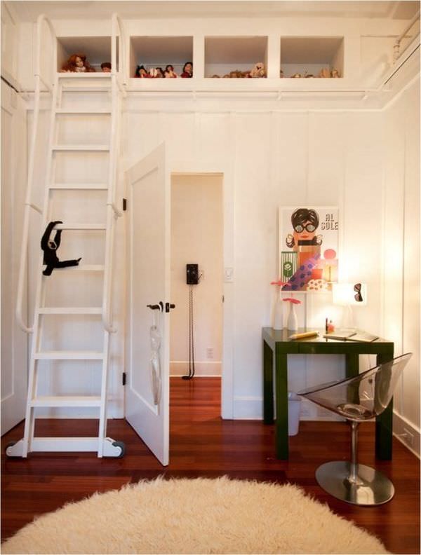 contemporary-kids-room-ladder-for-storage-spaces