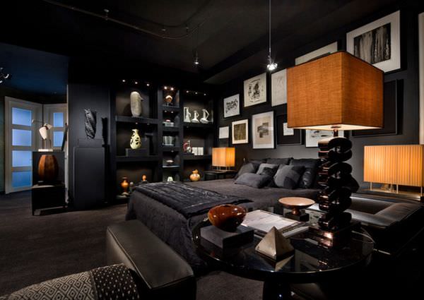 dark-wall-bachelor-bedroom